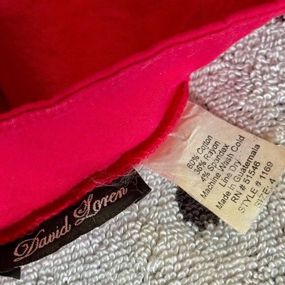 David Loren Red  Stretch Capri Ankle Length Pants Size 4 - Picture 4 of 4